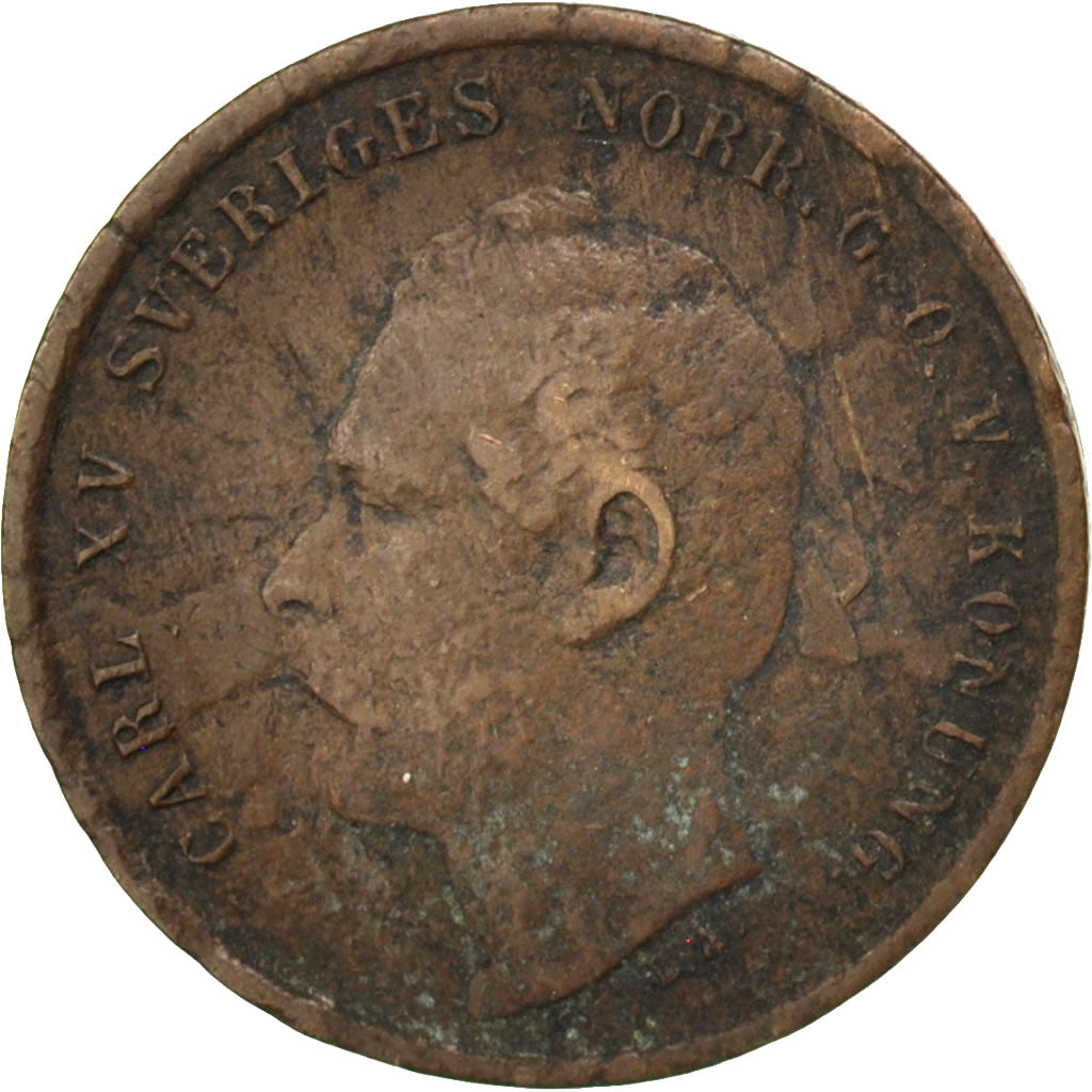 SWEDEN, Ore, 1864, KM #705, VF(20-25), Bronze, 19.69, 2.98