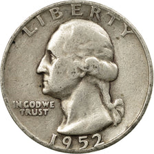 Coin, United States, Washington Quarter, Quarter, 1952, U.S. Mint, Denver