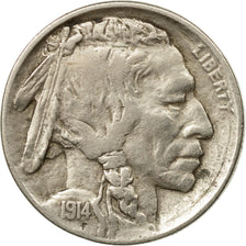 Coin, United States, Buffalo Nickel, 5 Cents, 1914, U.S. Mint, Philadelphia