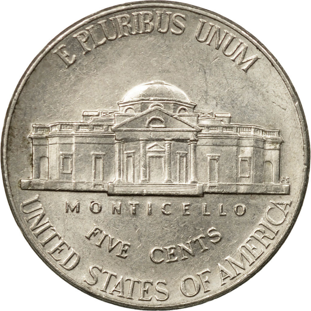 Coin, United States, Jefferson large facing portrait - Enhanced Monticello