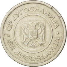 YUGOSLAVIA, 5 Dinara, 2002, Belgrade, KM #182, EF(40-45), Copper-Nickel-Zinc,...