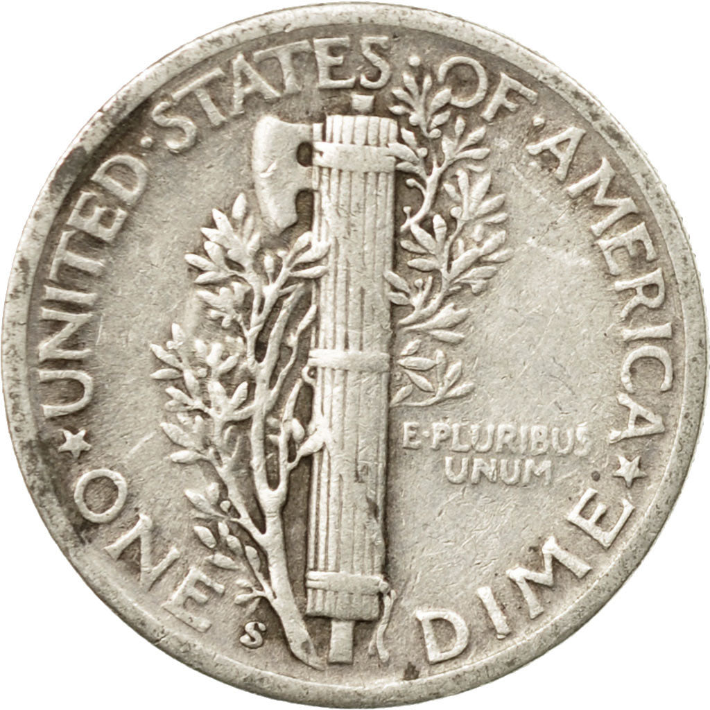 Coin, United States, Mercury Dime, Dime, 1945, U.S. Mint, San Francisco