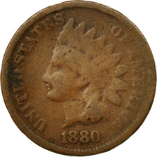 Coin, United States, Indian Head Cent, Cent, 1880, U.S. Mint, Philadelphia