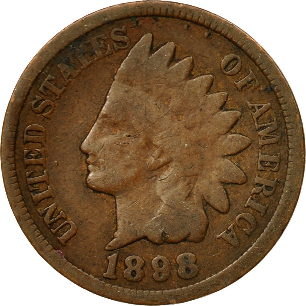 Coin, United States, Indian Head Cent, Cent, 1898, U.S. Mint, Philadelphia