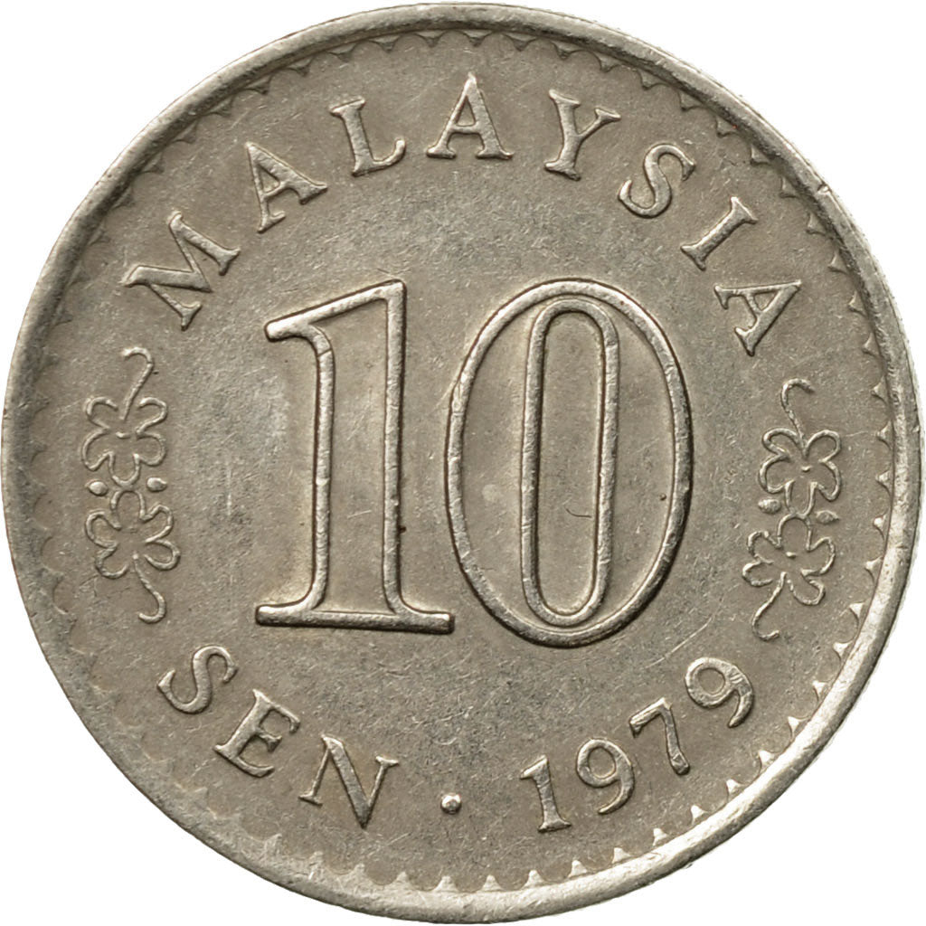 Coin, Malaysia, 10 Sen, 1979, Franklin Mint, EF(40-45), Copper-nickel, KM:3