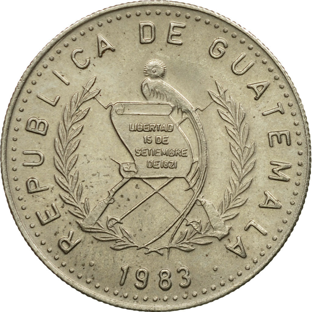Coin, Guatemala, 10 Centavos, 1983, AU(55-58), Copper-nickel, KM:277.4