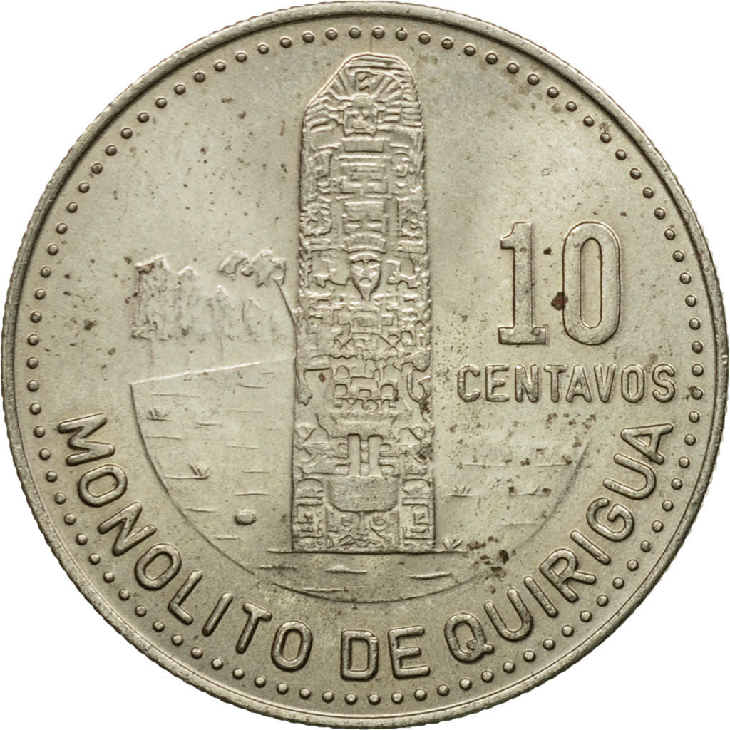 Coin, Guatemala, 10 Centavos, 1983, AU(55-58), Copper-nickel, KM:277.4
