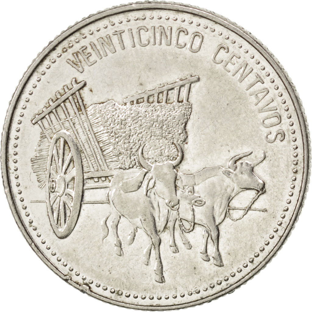 Coin, Dominican Republic, 25 Centavos, 1990, AU(55-58), Nickel Clad Steel
