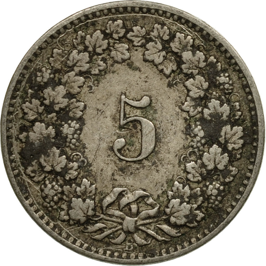 Coin, Switzerland, 5 Rappen, 1913, Bern, EF(40-45), Copper-nickel, KM:26