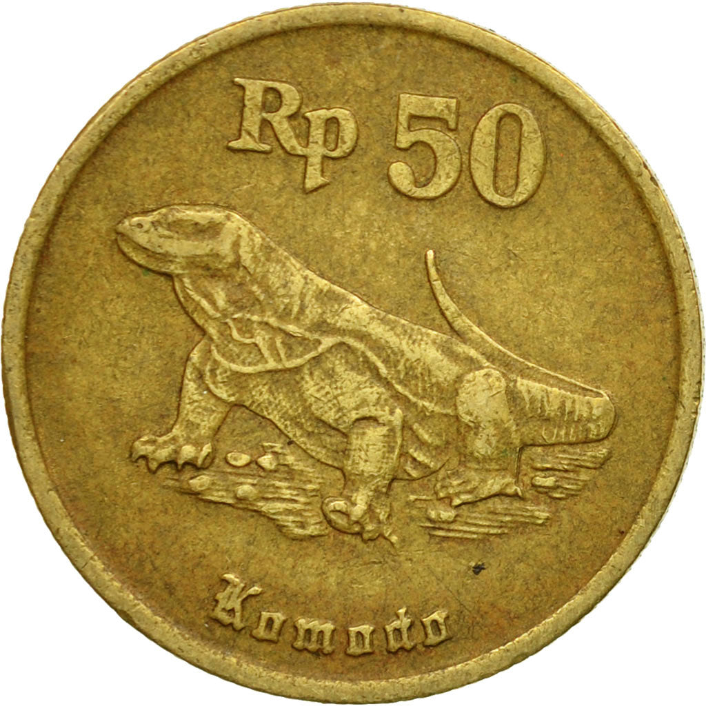 Coin, Indonesia, 50 Rupiah, 1991, EF(40-45), Aluminum-Bronze, KM:52