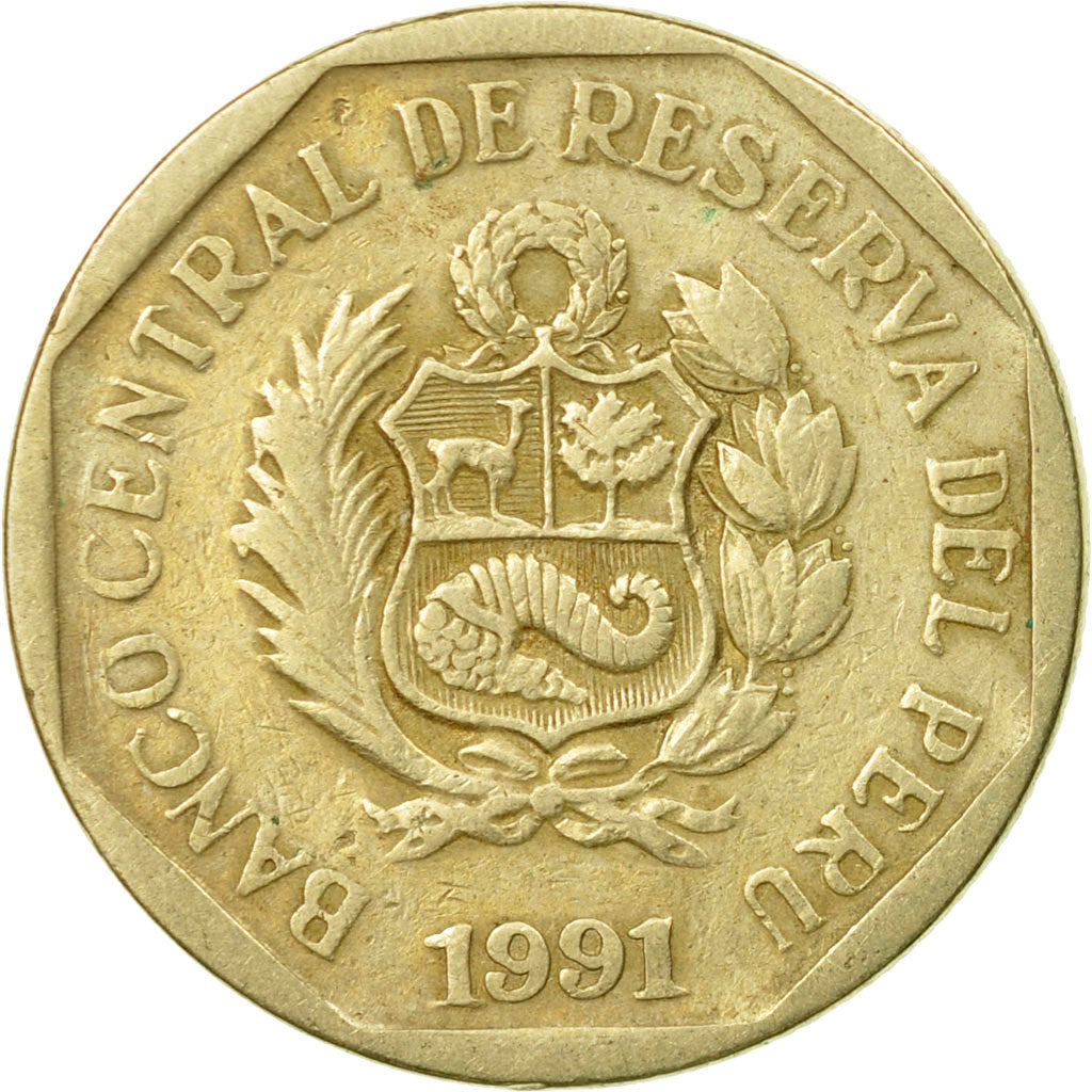 Moneda, Perú, 50 Centimos, 1991, Lima, BC+, Cobre - níquel - cinc, KM:307.1