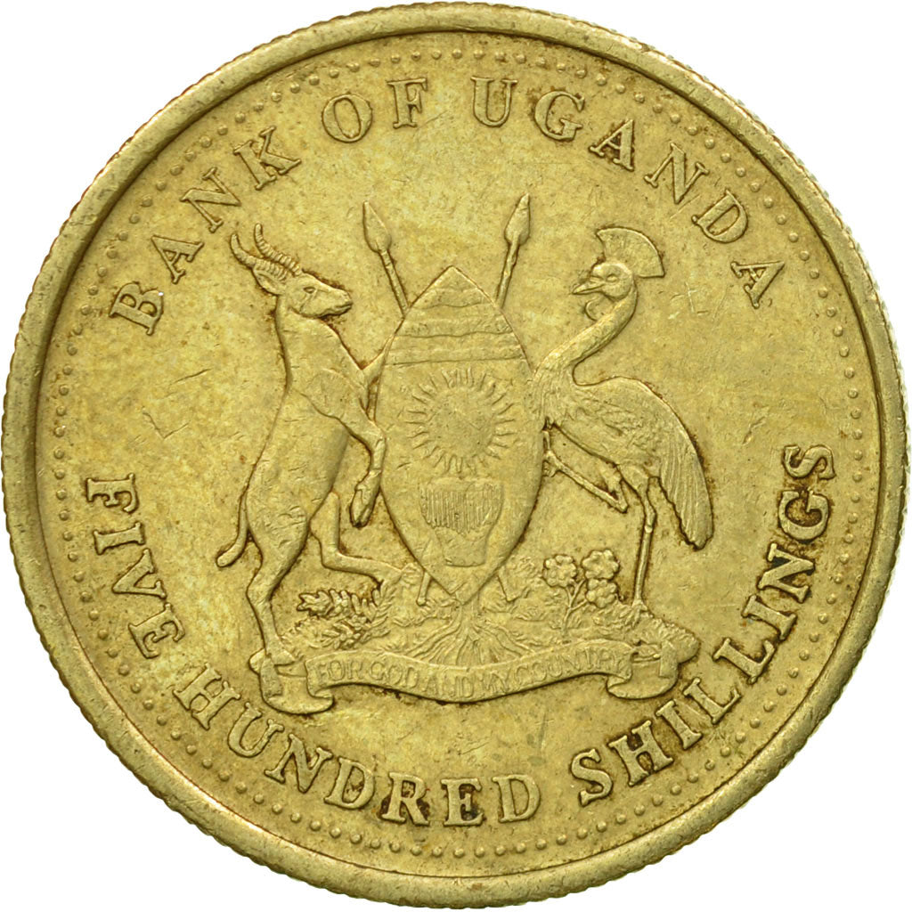 Moneta, Uganda, 500 Shillings, 2003, Royal Canadian Mint, BB, Nichel-ottone
