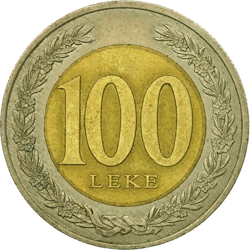 Coin, Albania, 100 Lekë, 2000, Rome, EF(40-45), Bi-Metallic, KM:80