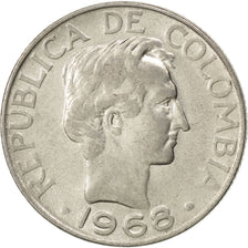 Coin, Colombia, 20 Centavos, 1968, AU(55-58), Nickel Clad Steel, KM:227