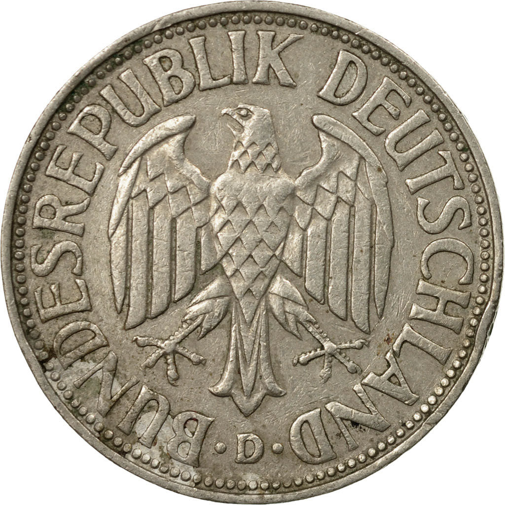 Coin, GERMANY - FEDERAL REPUBLIC, Mark, 1964, Munich, VF(30-35), Copper-nickel