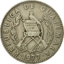 Moneda, Guatemala, 25 Centavos, 1977, MBC, Cobre - níquel, KM:278.1