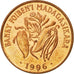 Moneta, Madagascar, 10 Francs, 2 Ariary, 1996, Paris, BB, Acciaio placcato rame