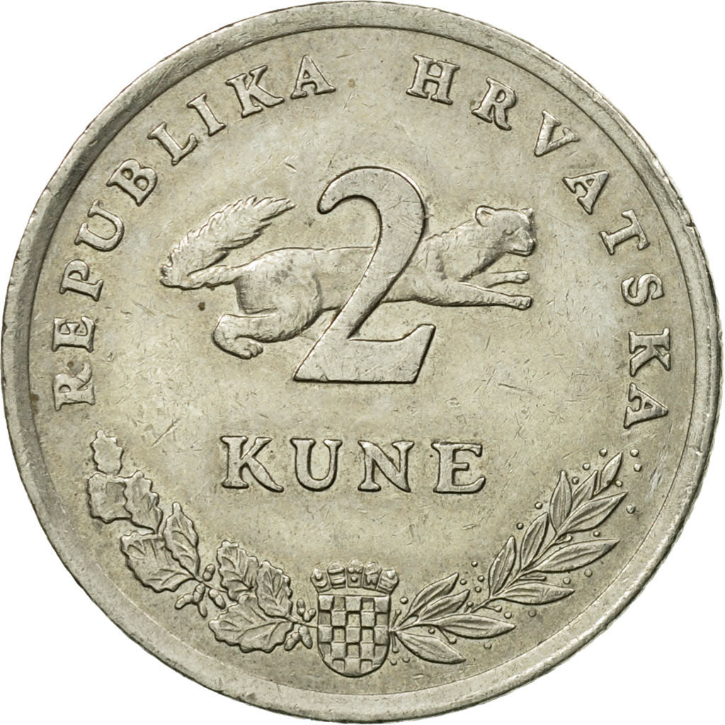 Münze, Kroatien, 2 Kune, 1993, SS, Copper-Nickel-Zinc, KM:10