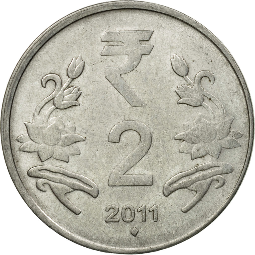 Coin, INDIA-REPUBLIC, 2 Rupees, 2011, VF(20-25), Stainless Steel, KM:327