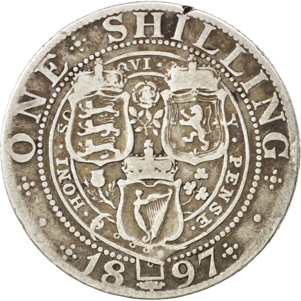 GREAT BRITAIN, Shilling, 1897, KM #780, VF(20-25), Silver, 23.5, 5.42