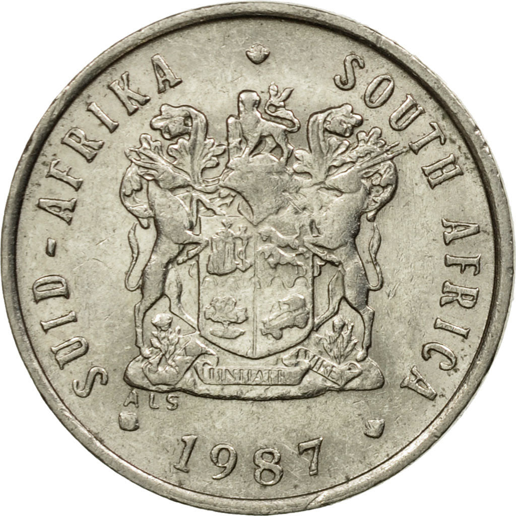 Coin, South Africa, 5 Cents, 1987, EF(40-45), Nickel, KM:84