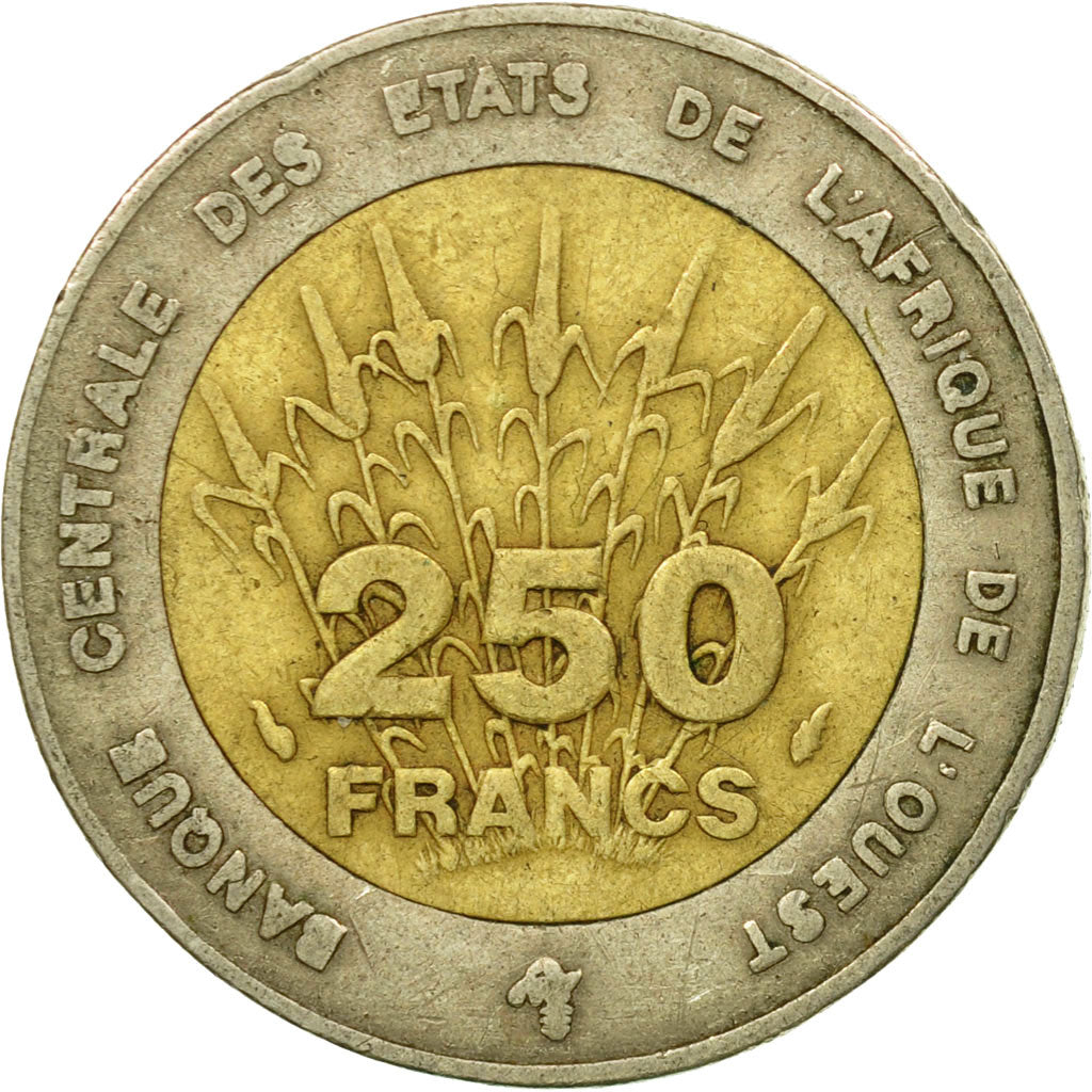 Coin, West African States, 250 Francs, 1992, Paris, VF(30-35), Bi-Metallic