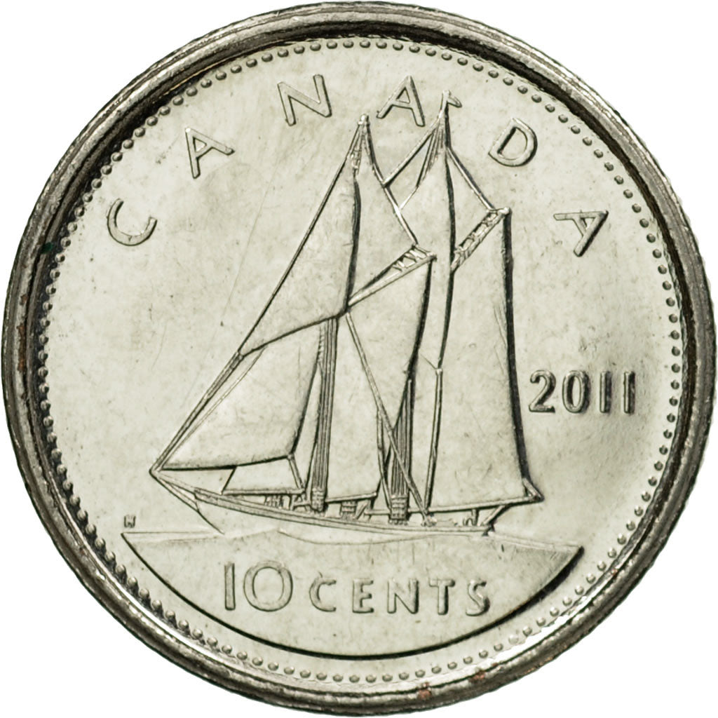 Coin, Canada, Elizabeth II, 10 Cents, 2011, Royal Canadian Mint, Winnipeg