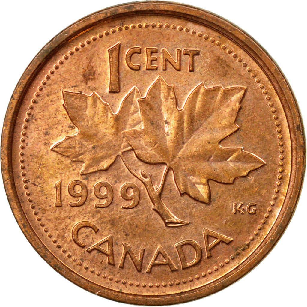 Coin, Canada, Elizabeth II, Cent, 1999, Royal Canadian Mint, EF(40-45), Copper
