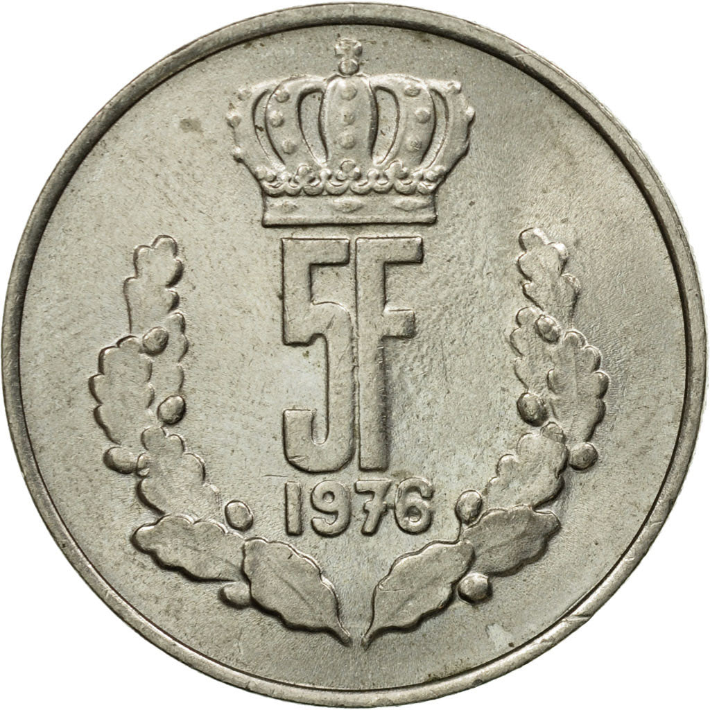 Moneda, Luxemburgo, Jean, 5 Francs, 1976, MBC, Cobre - níquel, KM:56