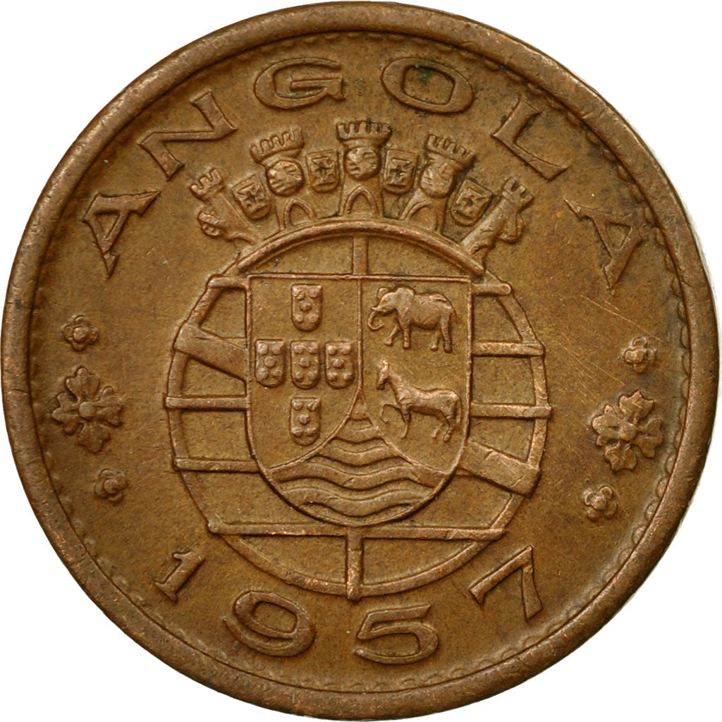 Coin, Angola, 50 Centavos, 1957, EF(40-45), Bronze, KM:75