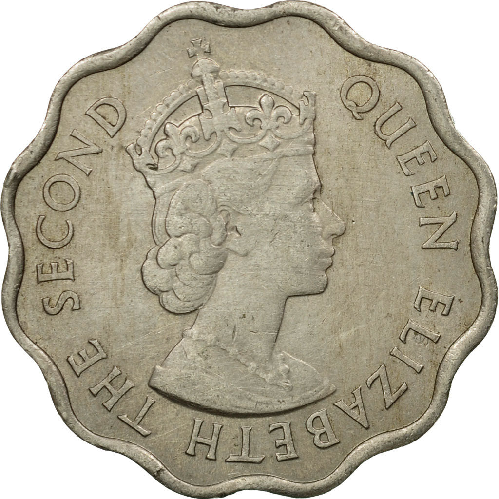 Coin, Mauritius, Elizabeth II, 10 Cents, 1965, EF(40-45), Copper-nickel, KM:33