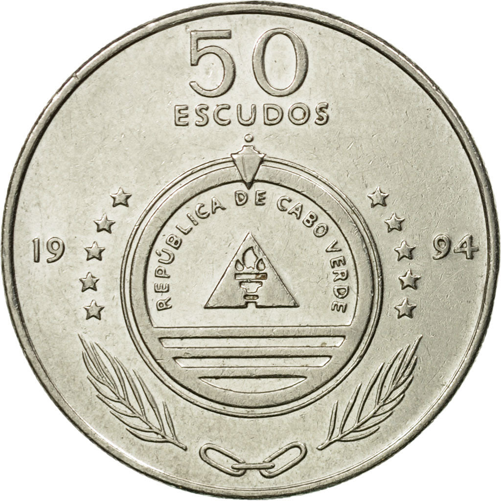 Coin, Cape Verde, 50 Escudos, 1994, EF(40-45), Nickel plated steel, KM:44
