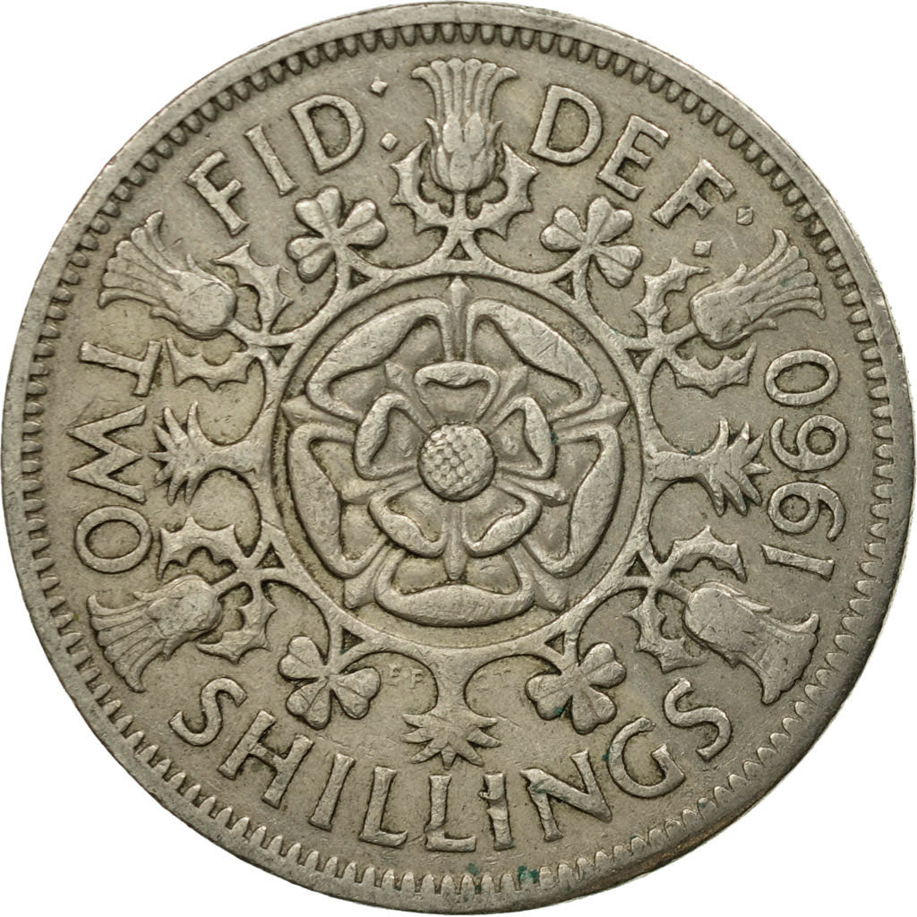 Moneta, Gran Bretagna, Elizabeth II, Florin, Two Shillings, 1960, BB