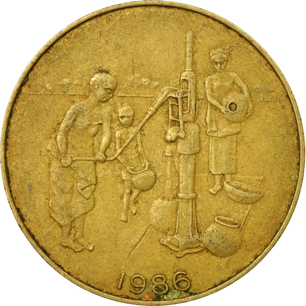 Coin, West African States, 10 Francs, 1986, Paris, EF(40-45), Aluminum-Bronze