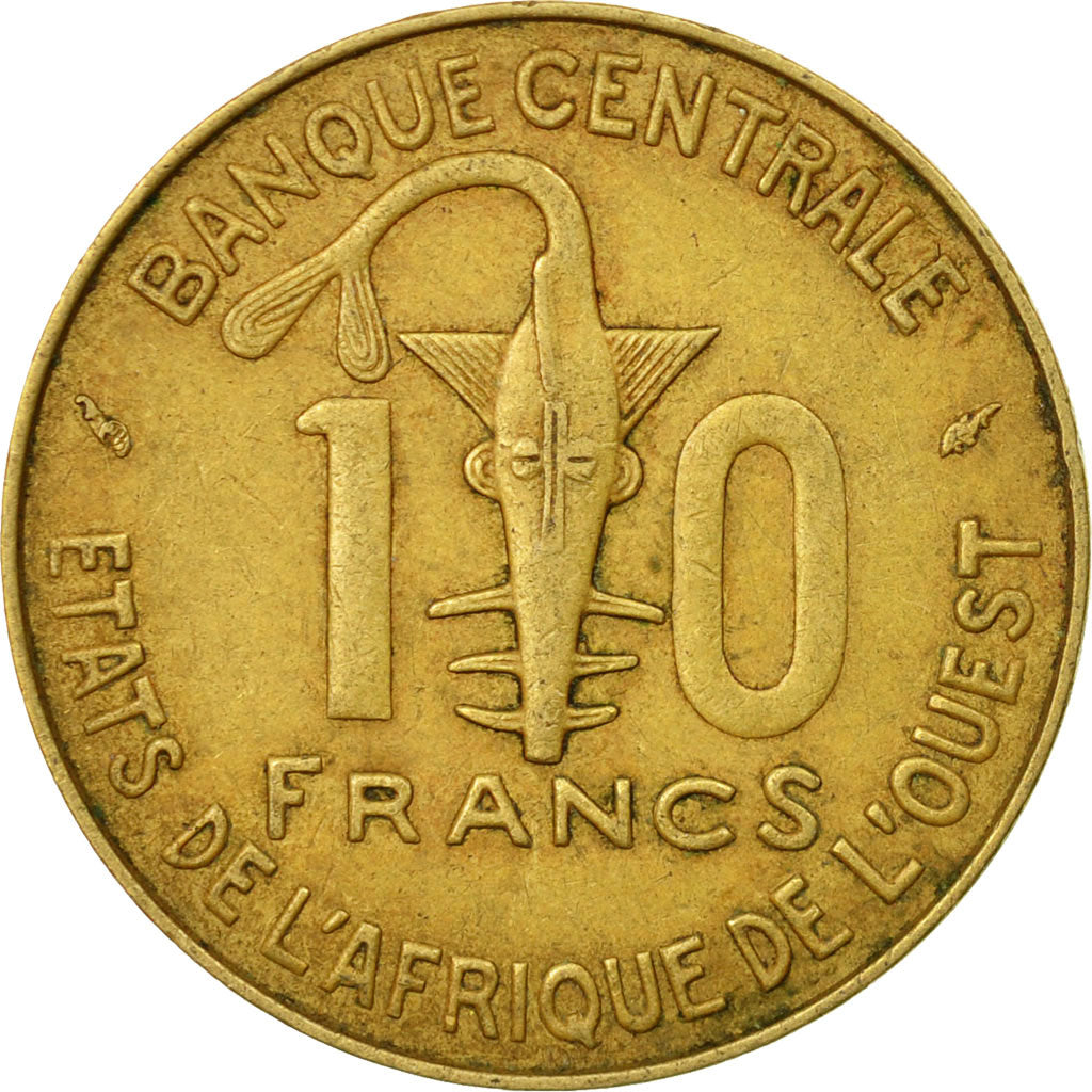 Coin, West African States, 10 Francs, 1986, Paris, EF(40-45), Aluminum-Bronze