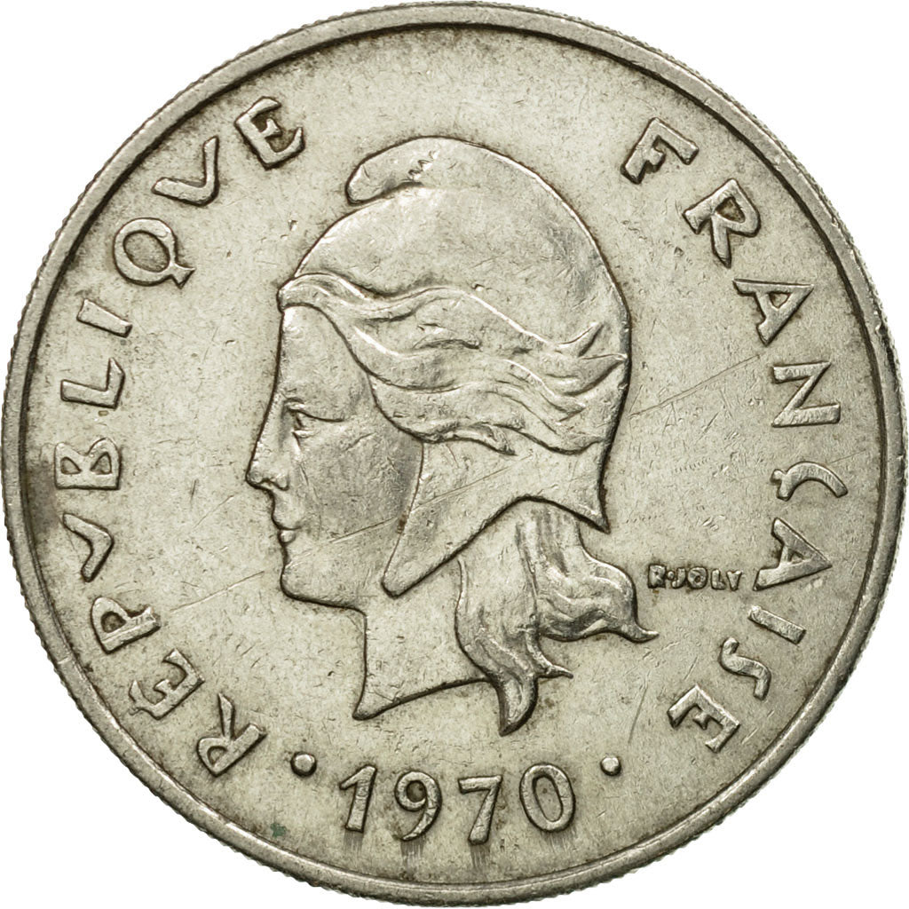 Coin, New Hebrides, 20 Francs, 1970, Paris, EF(40-45), Nickel, KM:3.1