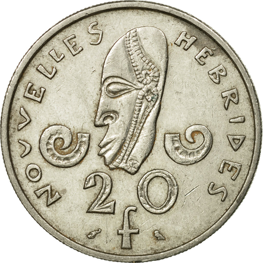 Coin, New Hebrides, 20 Francs, 1970, Paris, EF(40-45), Nickel, KM:3.1