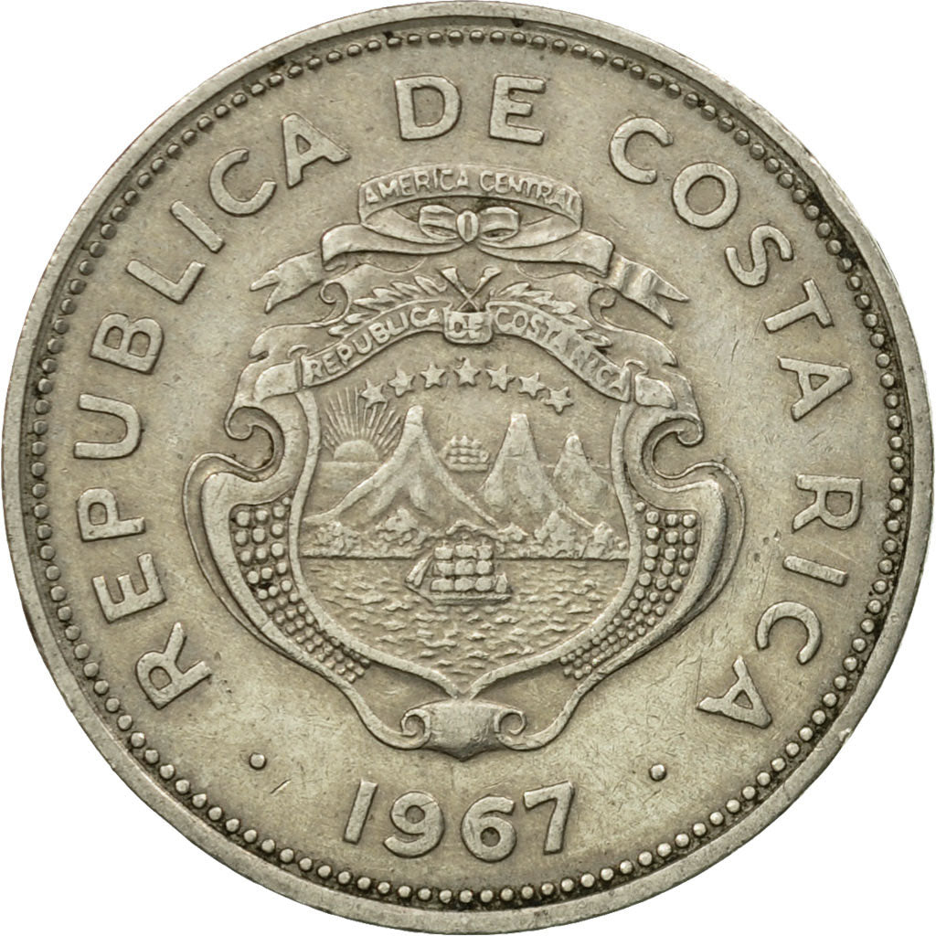 Coin, Costa Rica, 25 Centimos, 1967, EF(40-45), Copper-nickel, KM:188.1
