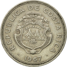 Coin, Costa Rica, 25 Centimos, 1967, EF(40-45), Copper-nickel, KM:188.1