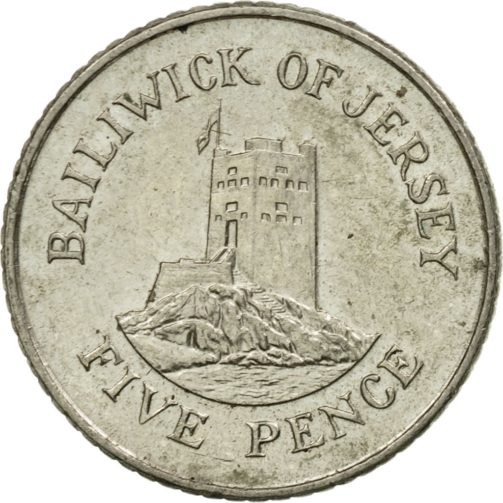 Coin, Jersey, Elizabeth II, 5 Pence, 2002, EF(40-45), Copper-nickel, KM:105
