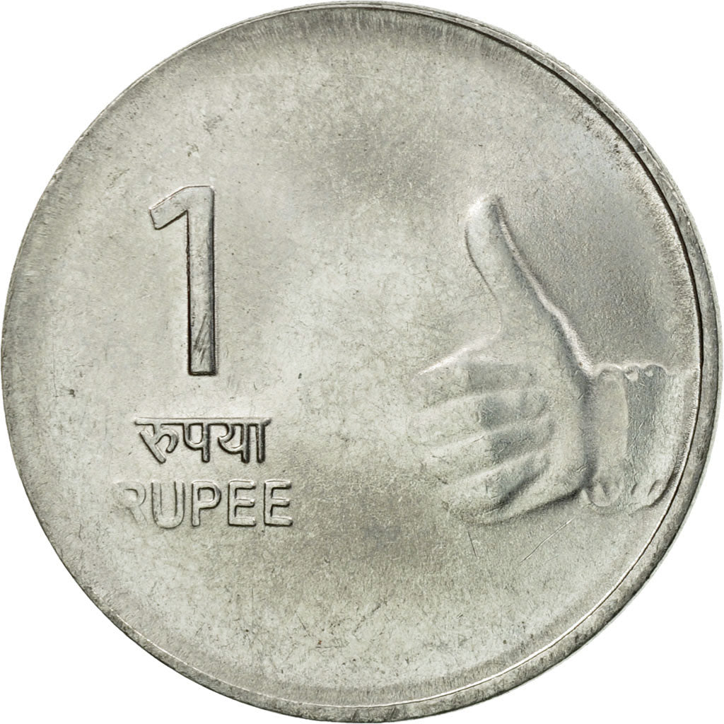 Coin, INDIA-REPUBLIC, Rupee, 2009, VF(30-35), Stainless Steel, KM:331