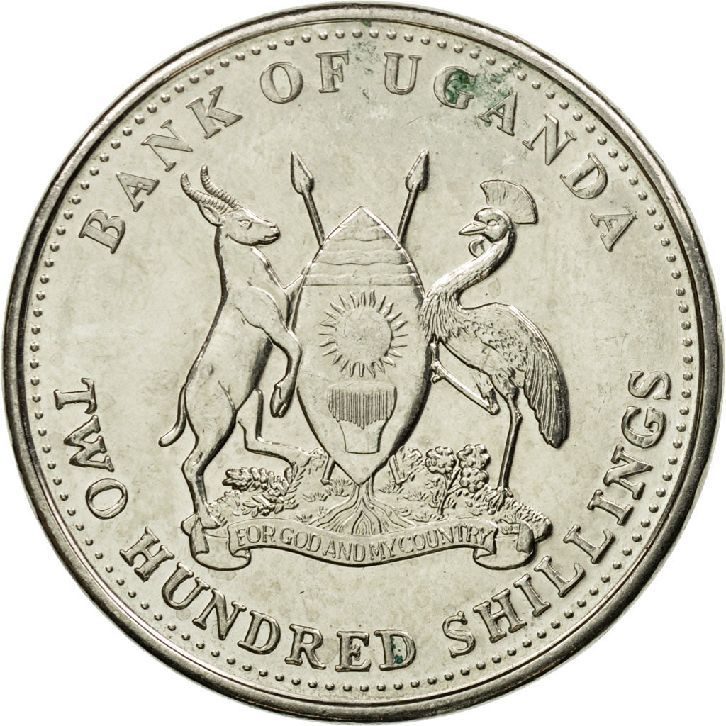 Coin, Uganda, 200 Shillings, 2007, EF(40-45), Nickel plated steel, KM:68a