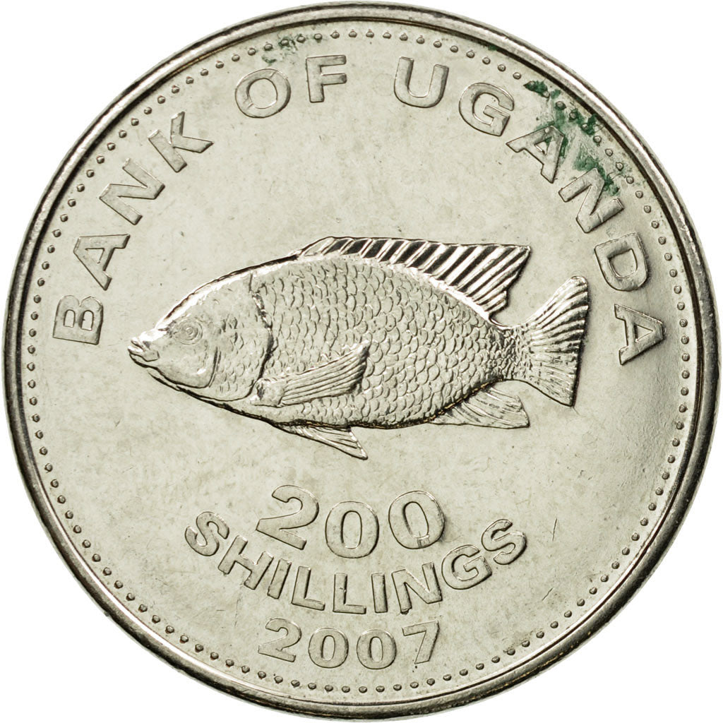 Coin, Uganda, 200 Shillings, 2007, EF(40-45), Nickel plated steel, KM:68a