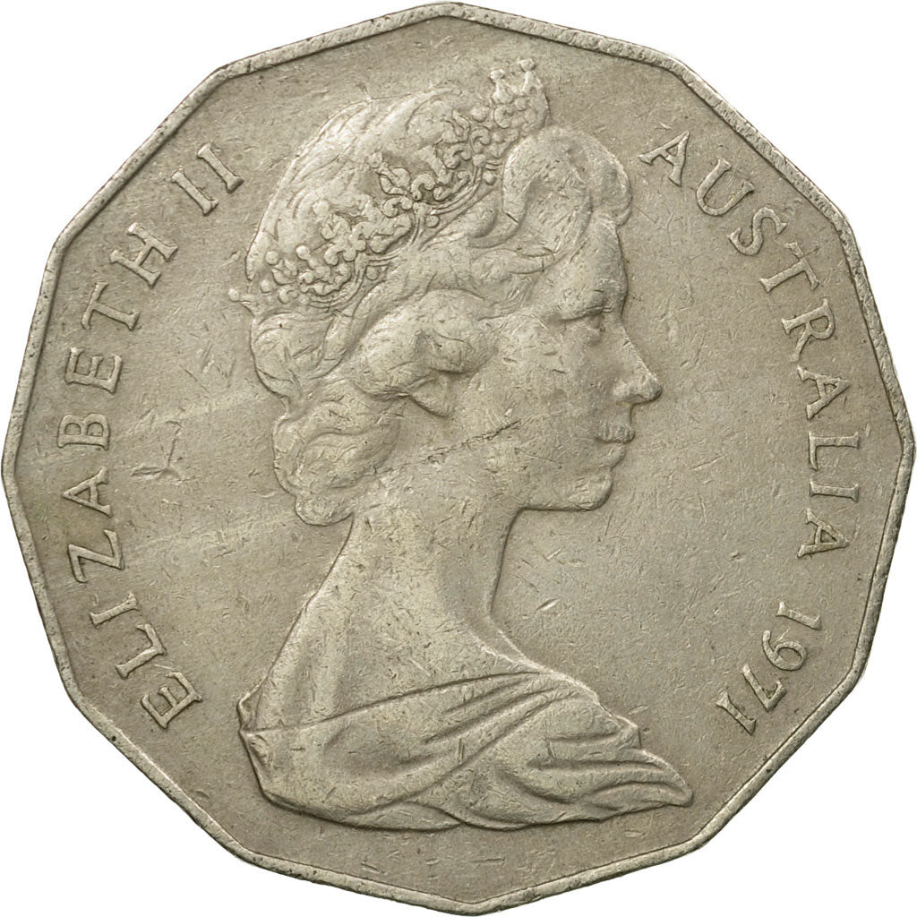 Monnaie, Australie, Elizabeth II, 50 Cents, 1971, TTB, Copper-nickel, KM:68