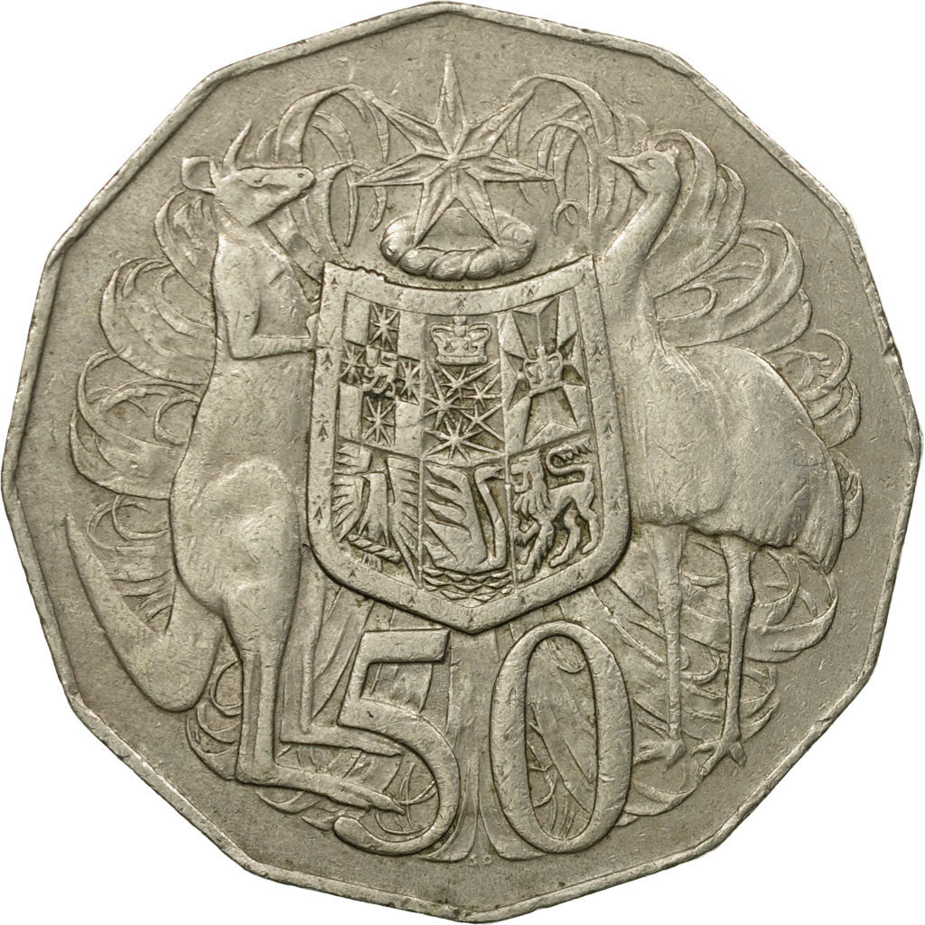 Monnaie, Australie, Elizabeth II, 50 Cents, 1971, TTB, Copper-nickel, KM:68
