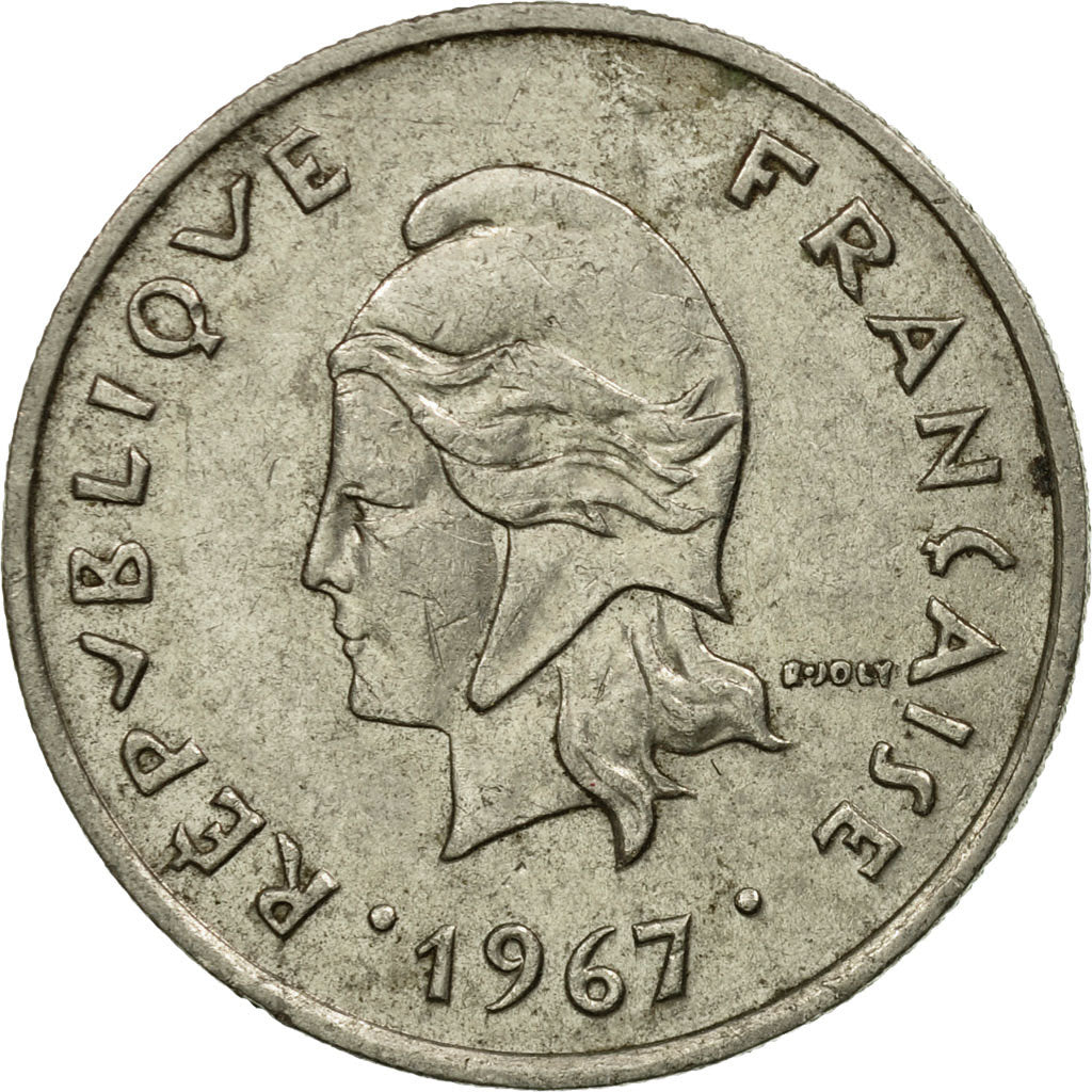 Coin, New Caledonia, 10 Francs, 1967, Paris, EF(40-45), Nickel, KM:5