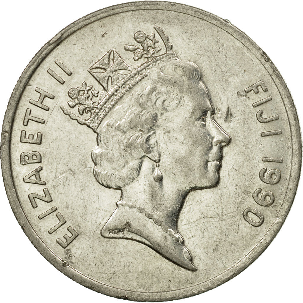 Moneta, Figi, Elizabeth II, 20 Cents, 1990, BB, Acciaio placcato nichel, KM:53a