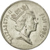 Munten, Fiji, Elizabeth II, 20 Cents, 1990, ZF, Nickel plated steel, KM:53a