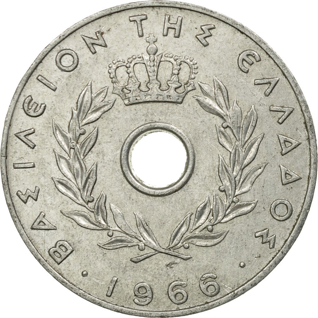 Coin, Greece, 20 Lepta, 1966, EF(40-45), Aluminum, KM:79