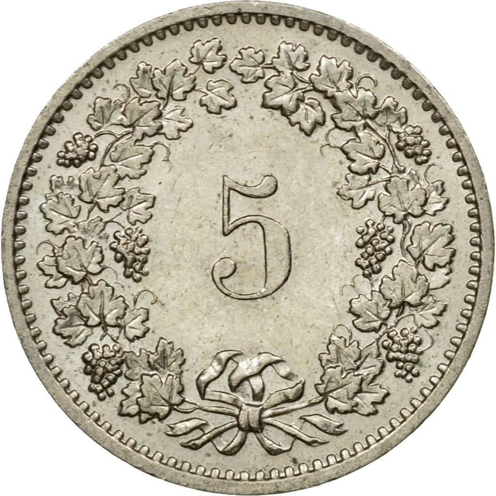 Coin, Switzerland, 5 Rappen, 1974, Bern, EF(40-45), Copper-nickel, KM:26